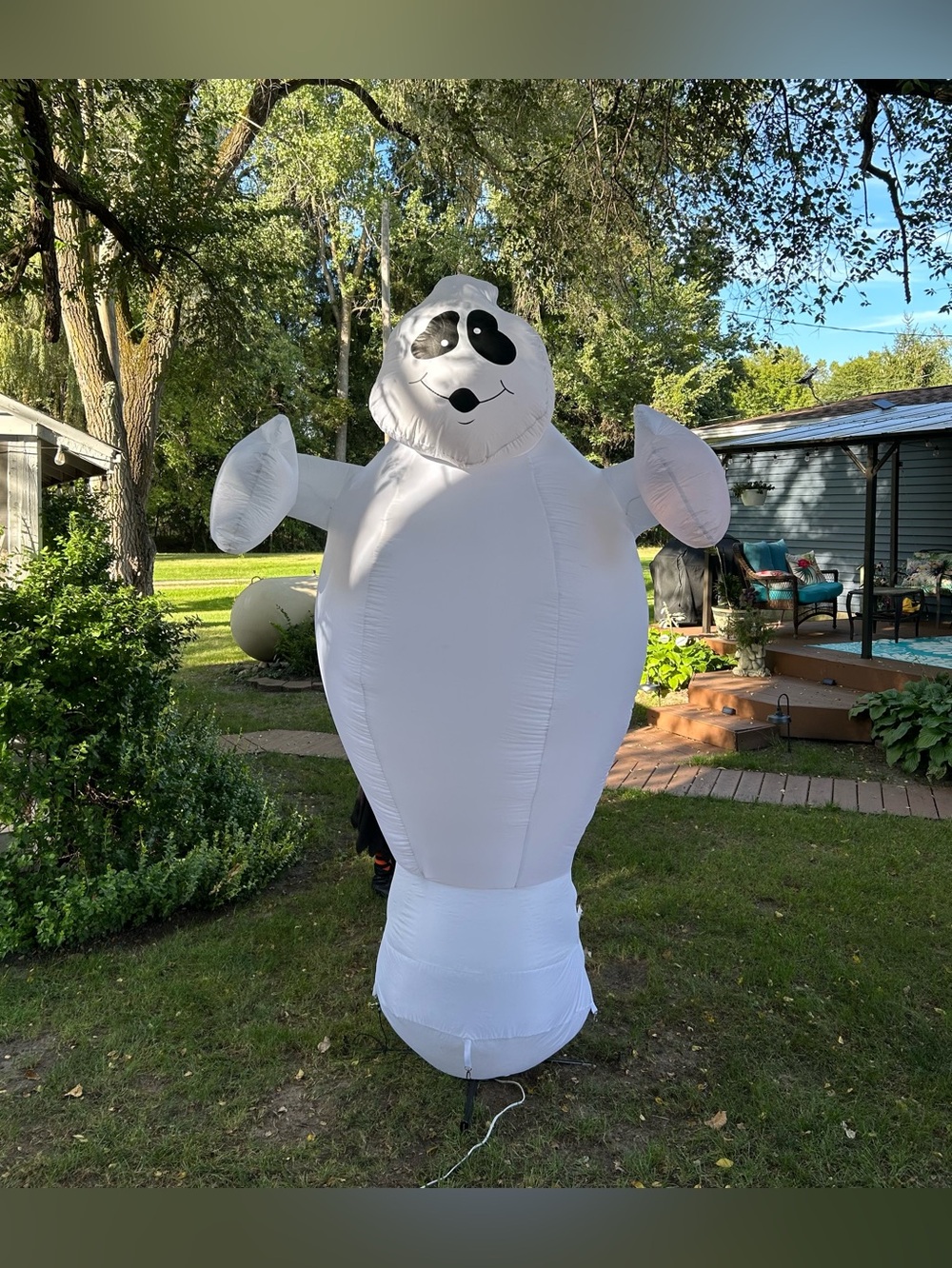 Vintage 2002 Gemmy Airblown Inflatable 8FT Lighted Ghost Halloween Yard Decor